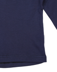 Cotton Modal Long Sleeve Polo Navy