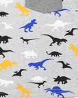 Hooded Dino Top Grey Marle