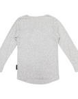 Cotton Modal Henley Top Grey Marle