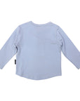 Long Sleeve Top with Truck Applique Dusty Blue