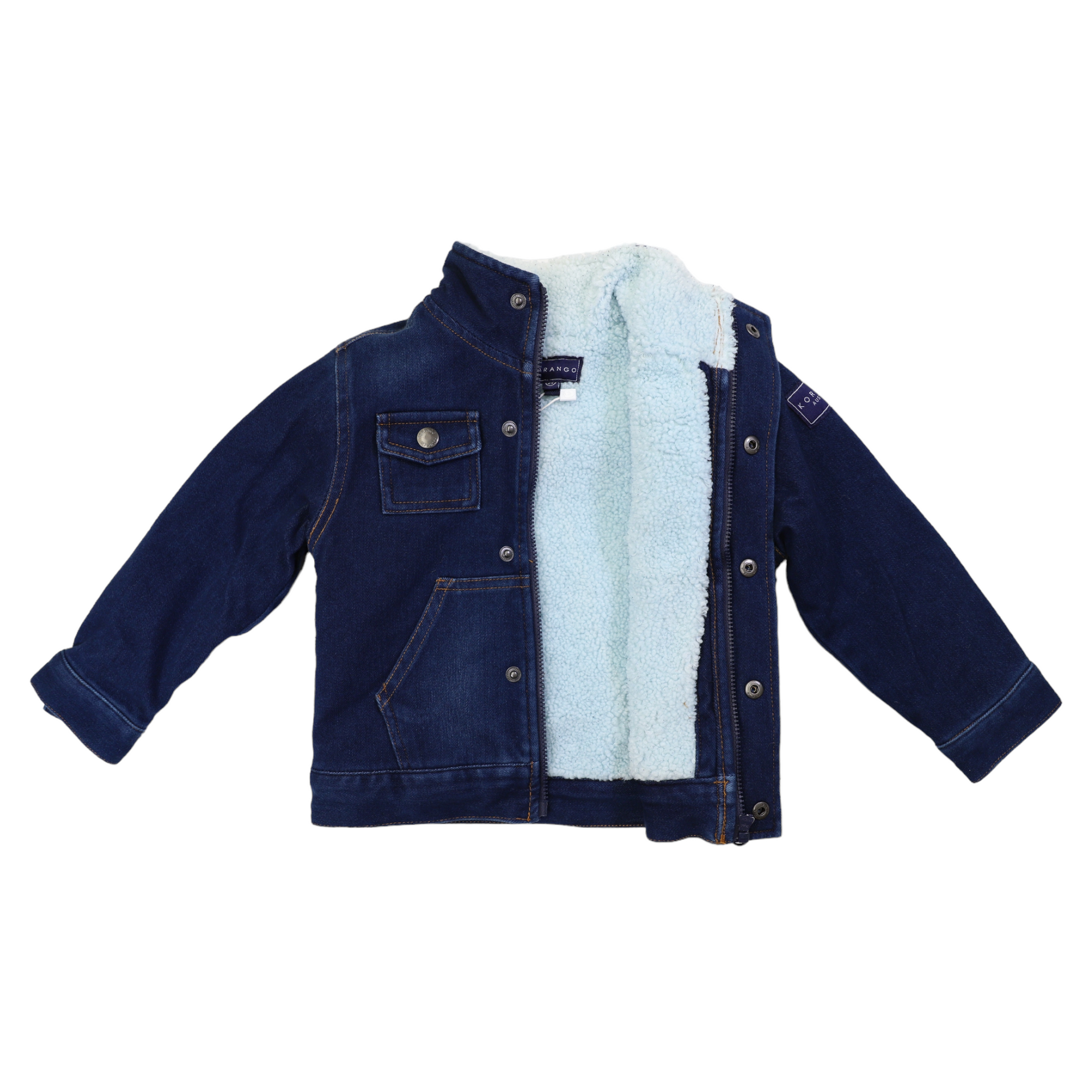Sherpa Lined Denim Jacket Pigment Wash