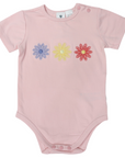 Flower Appliqued Bodysuit Pink