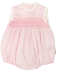 Hand Smocked Frill Sunsuit Pink