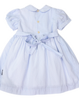 Hand Smocked Frill Dress Blue