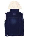 Denim Vest with Hood Dark Wash
