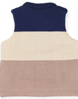 Contrast Knit Vest Brown