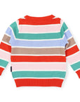 Striped Knit Sweater Brown