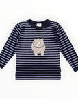 Bear Striped Top Blue
