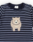 Bear Striped Top Blue