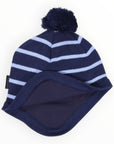 Cotton Striped Beanie Blue Stripe