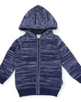 Fleck Knit Zip Jacket Blue
