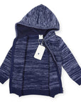 Fleck Knit Zip Jacket Blue