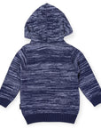 Fleck Knit Zip Jacket Blue