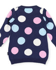 Polkadot Knitted Dress Navy