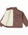 Plush Cotton Twill Jacket Brown