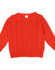 Soft Cable Knit Sweater Red