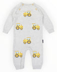 Tractor Knit Romper Grey Marle
