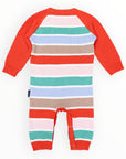 Striped Knit Romper Brown Stripe