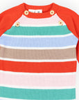 Striped Knit Romper Brown Stripe