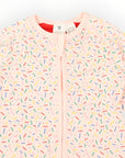 Sprinkles Zip Cotton Romper Pink