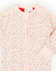 Sprinkles Zip Cotton Romper Pink