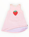 Strawberry Appliqued Cord Dress Pink