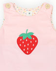 Strawberry Appliqued Cord Dress Pink
