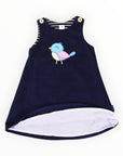 Little Wren Appliqued Cord Dress Navy