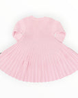 Rib Knit Flare Dress Pink