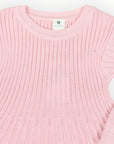 Rib Knit Flare Dress Pink