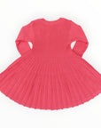 Rib Knit Flare Dress Hot Pink