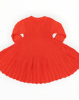 Rib Knit Flare Dress Red