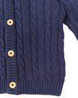 Lined Cable Knit Jacket Navy