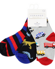Cars & Dinosaur Socks 3pk Assorted