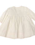 Rosettes Twill Smocked Dress Ivory