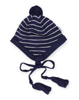 Lined Knit Beanie Navy Stripe