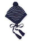 Lined Knit Beanie Navy Stripe