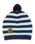 Stripe Knit Beanie Navy & Mint