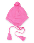 Lined Beanie with Pom Pom Pink