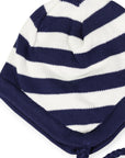 Lined Knit Beanie White Stripe
