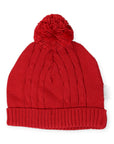 Cable Knitted Beanie Red