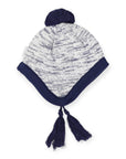 Fleck Knit Beanie White & Navy
