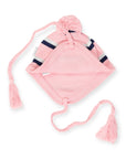 Knit Striped Girls Beanie Pink