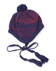 Fleck Knit Beanie Red & Navy