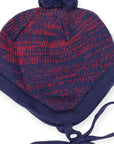 Fleck Knit Beanie Red & Navy