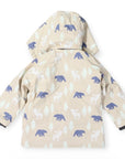 Bear Print Colour Change Sherpa Lined Raincoat Tapioca
