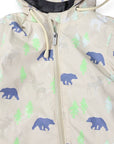 Bear Colour Change Sherpa Lined Zip Rain Suit Tapioca