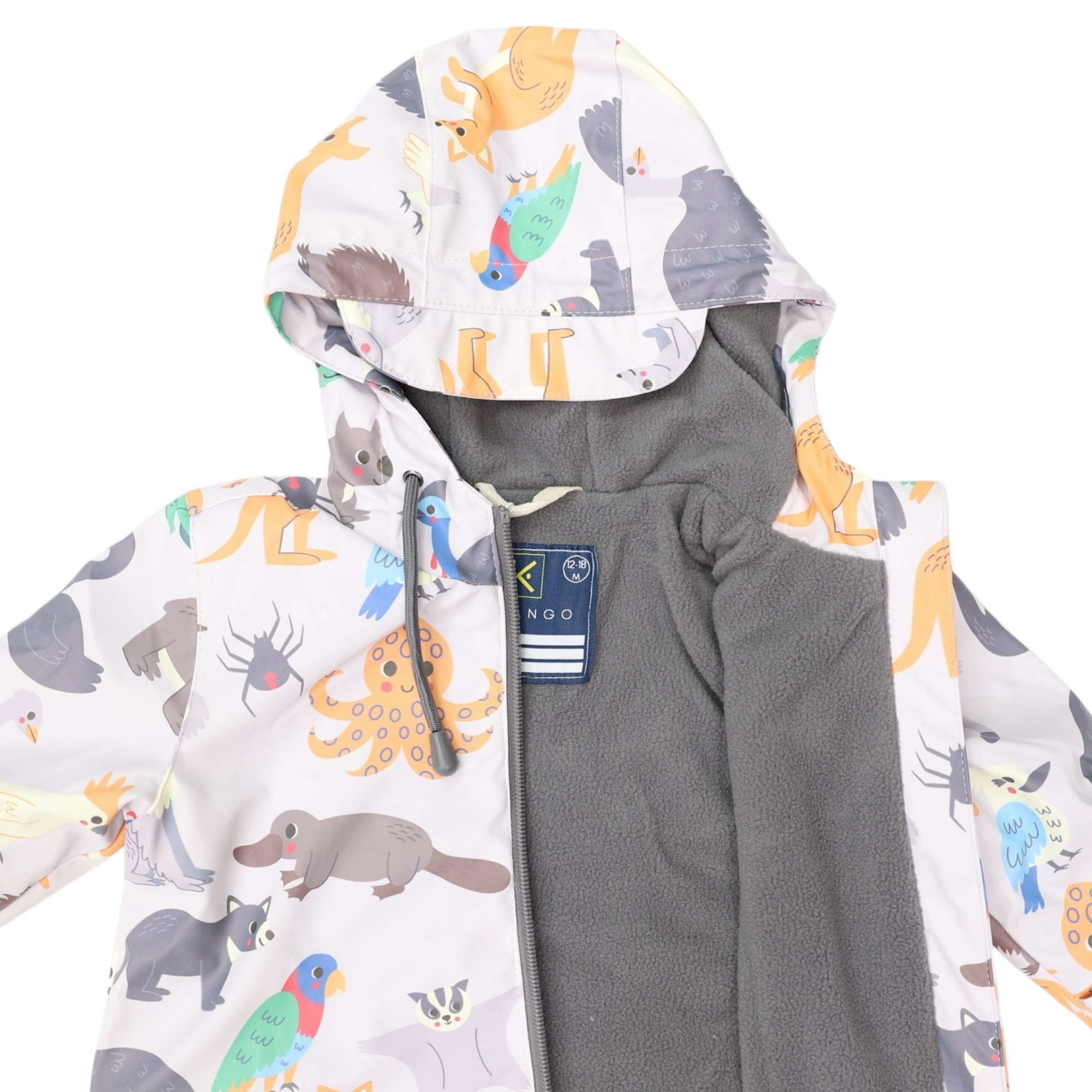 Australian Animal Rain Suit Grey