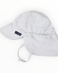 Cotton Legionnaires Sun Hat Grey Marle Stripe