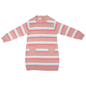 Striped Knit Dress Dusty Pink